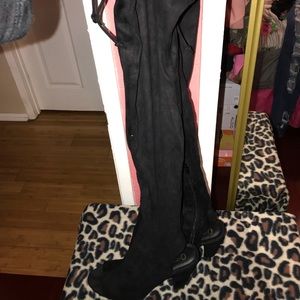 Open toe thigh high boots
